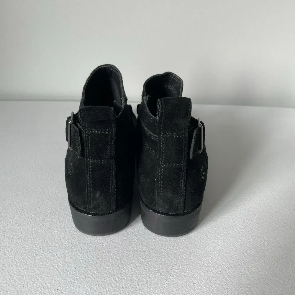 UGG Kelsea Ankle Booties Boots Shoes Black Leather Suede Buckle Women's Size 8.5